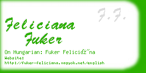 feliciana fuker business card